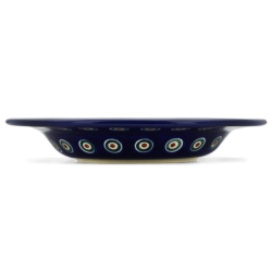 Polish Pottery Pasta or Soup Bowl 10" Peacock