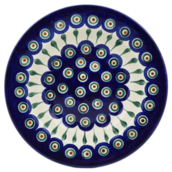 Polish Pottery Pasta or Soup Bowl - 10" - Peacock
