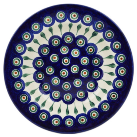 Polish Pottery Pasta or Soup Bowl - 10" - Peacock