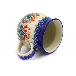 Polish Pottery Bubble Mug - 16 oz - Crimson Bells