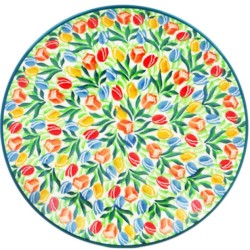 Polish Pottery Plate - 8" - Tulips - Unikat