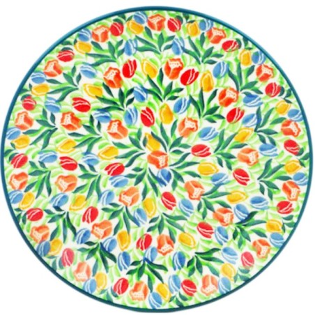 Polish Pottery Plate - 8" - Tulips - Unikat