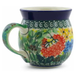 Polish Pottery 8 oz Bubble Mug Dragonfly Unikat by Ceramika Artystyczna