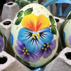 Eggshell Ornament Pansies