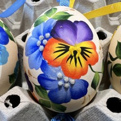 Eggshell Ornament Pansies