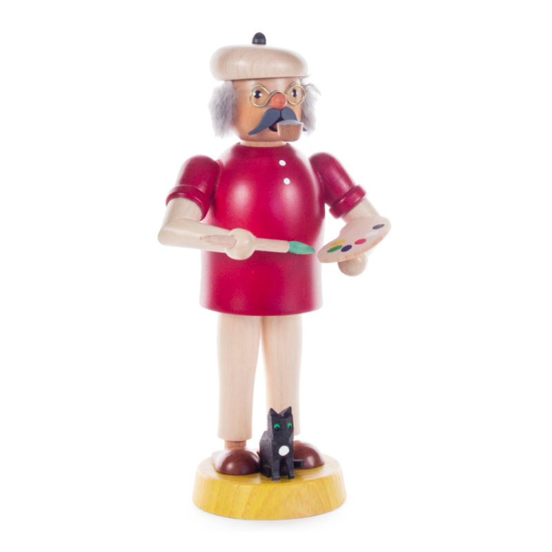 Painter with Cat Incense Smoker Handmade in Germany