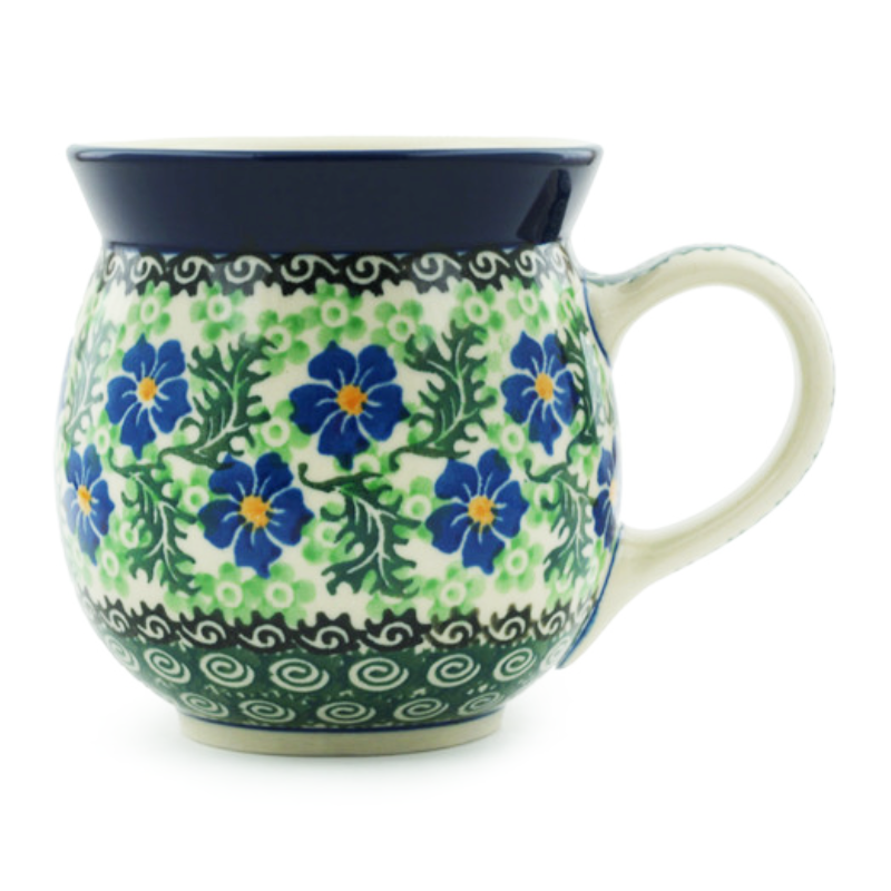 Polish Pottery Bubble Mug - 16 oz - Violets