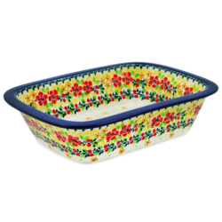 Polish Pottery Rectangular Baker with Grip Lip - 10" - Butterscotch