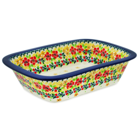 Polish Pottery Rectangular Baker with Grip Lip - 10" - Butterscotch