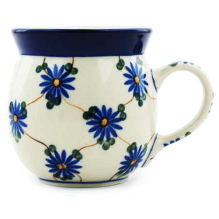 Polish Pottery Bubble Mug - 8 oz - Daisy Lattice