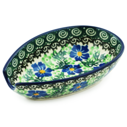 Polish Pottery Spoon Rest - 5" - Violets