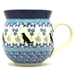 Polish Pottery Bubble Mug - 12 oz - Dogs