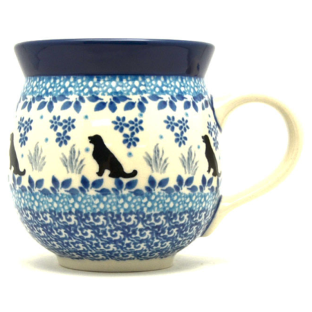 Polish Pottery Bubble Mug - 12 oz - Dogs