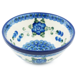 Polish Pottery Bowl - 5.5" - Blue Poppy
