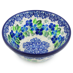 Polish Pottery Bowl - 5.5" - Blue Phlox