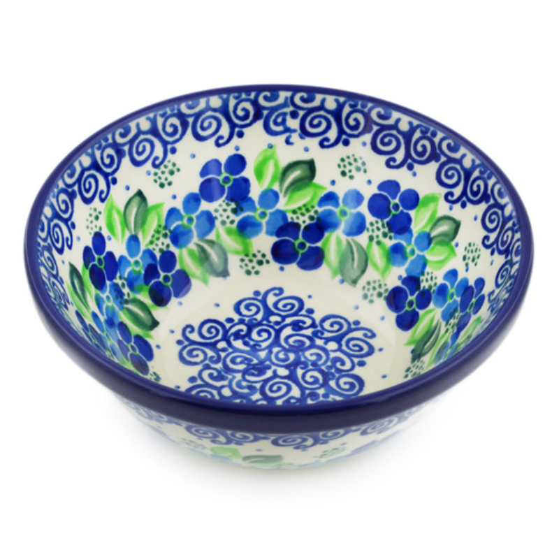 Polish Pottery Bowl - 5.5" - Blue Phlox