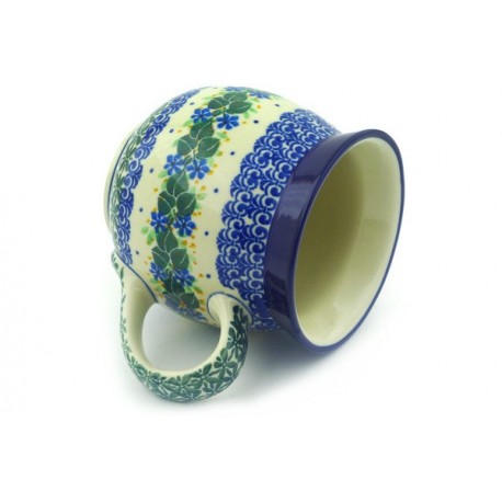 Polish Pottery Bubble Mug - 16 oz - Ivy Trail