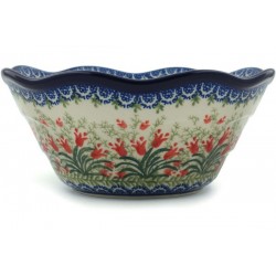 Wavy Bowl - 8" - Crimson Bells